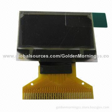 0.96 Inch OLED display module, 128 x 64 px resolution, yellow and blue characters in black background